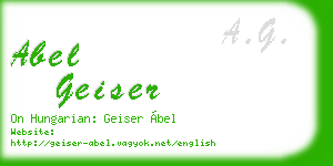 abel geiser business card